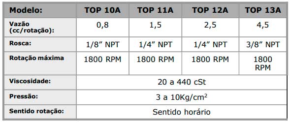 Bomba de Rotor (TROCHOID) para Regíme contínuo Mod. TOP