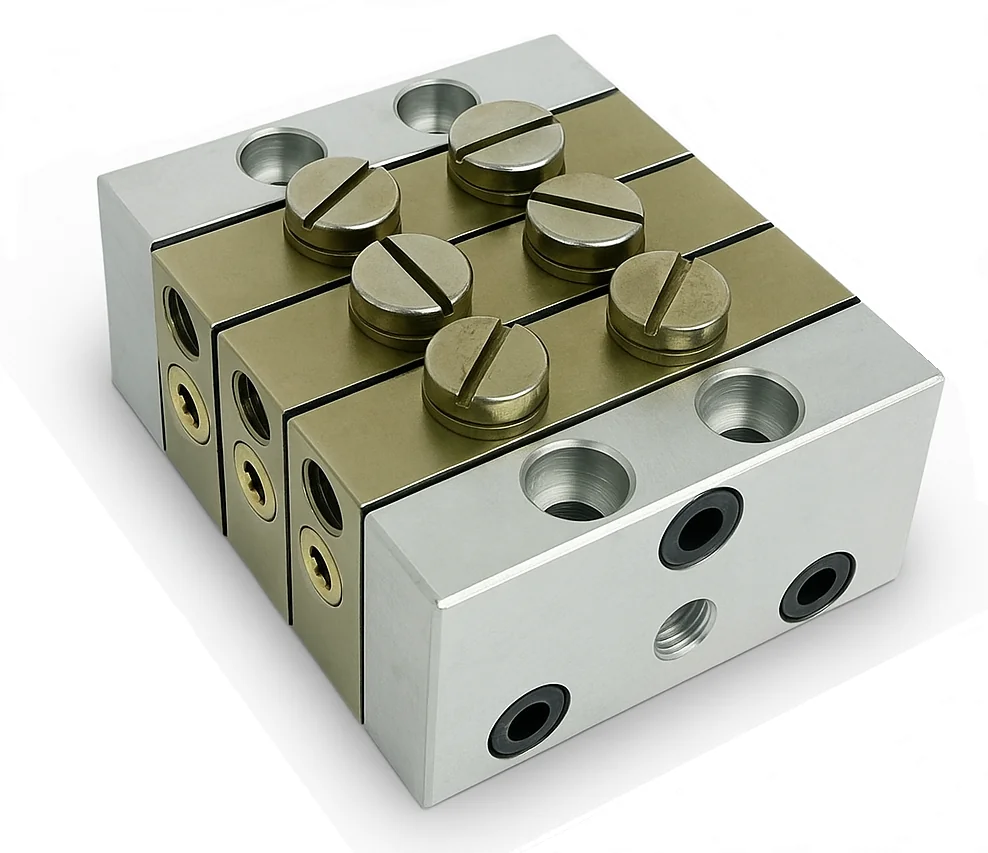 Distribuidor progressivo a óleo e à graxa mod. JPQA e mod. JPQB