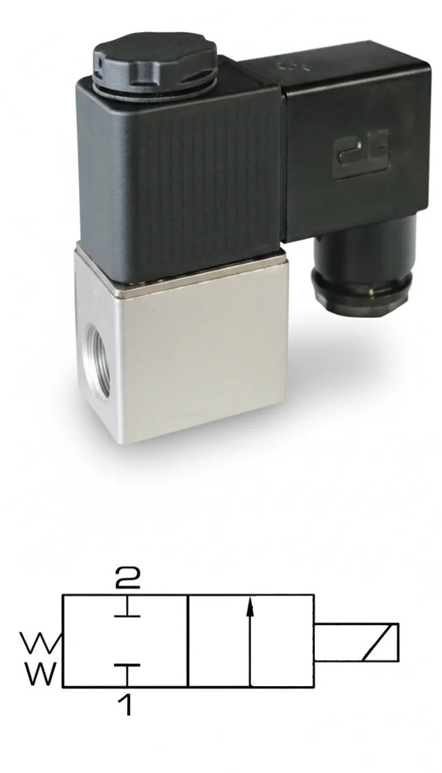 Válvula solenóide pneumática 2 x 2 vias