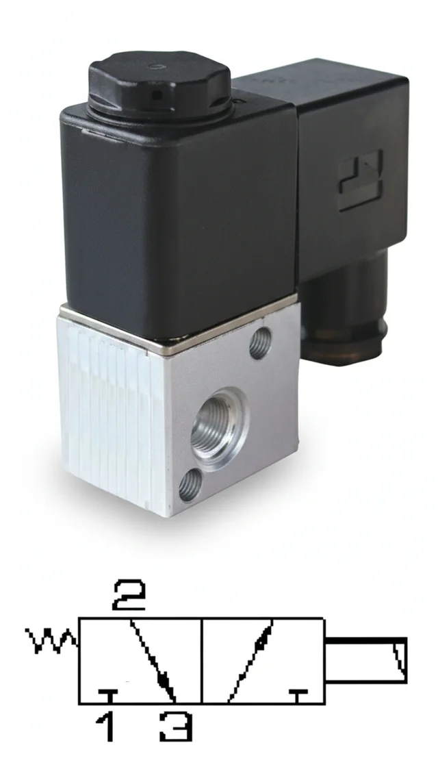 Válvula solenóide pneumática 3 x 2 vias